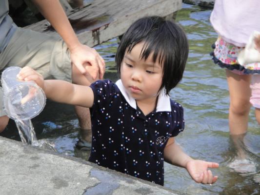 真佩服3位小孩，玩舀水也能玩那麼久~